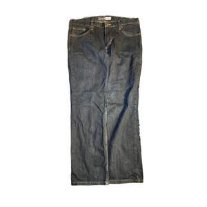 Carhartt Mens Jeans Dark Wash 36x32 Straight Bootcut Blue Denim Y2k Baggy Patch